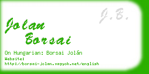 jolan borsai business card